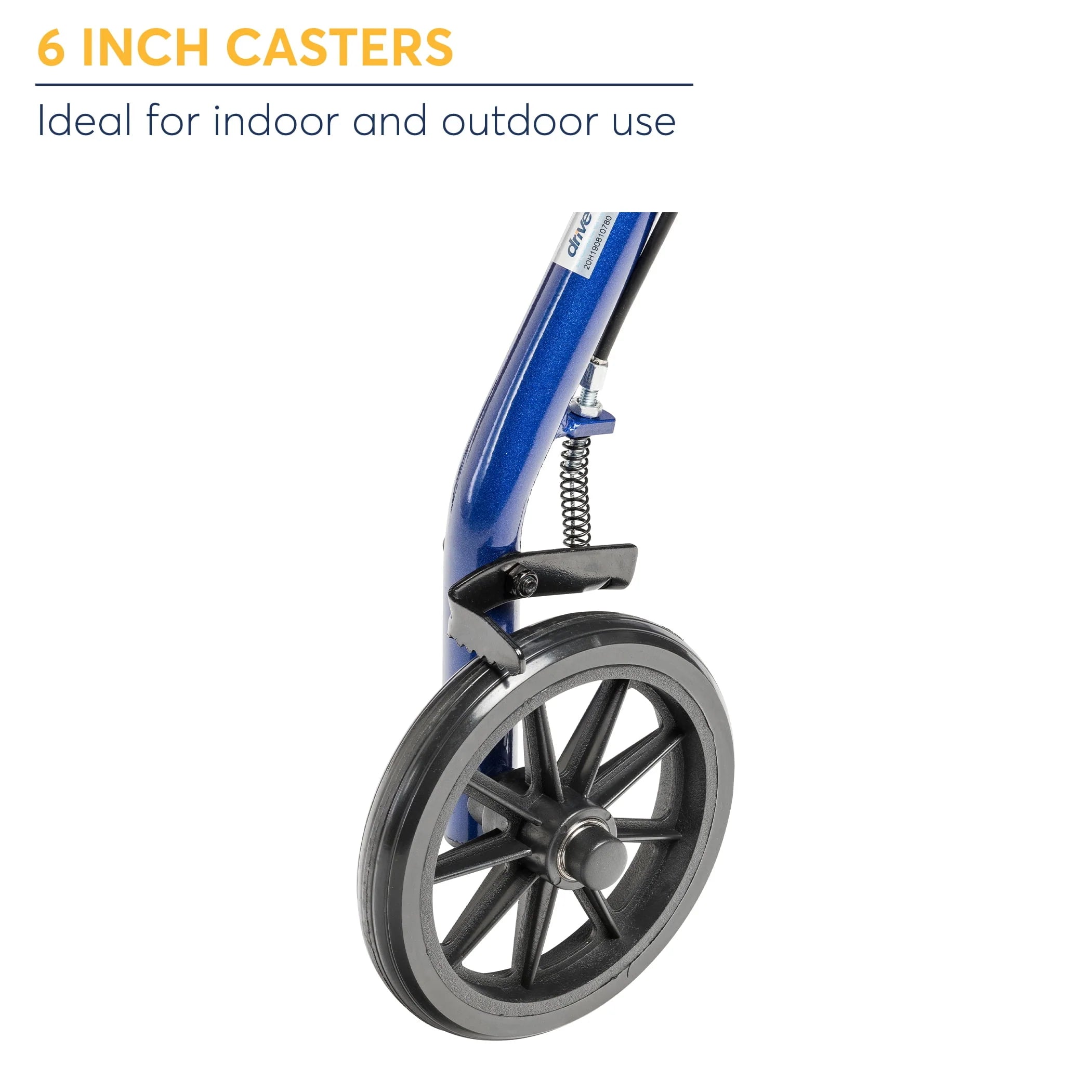 Blue 6 Wheel Rollator Walker with Padded Seat Y9713