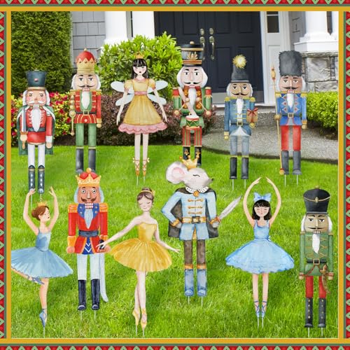 12 Pcs Christmas Nutcracker Yard Signs with Stakes C649