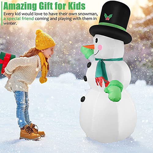 7 FT Christmas Inflatable Santa Claus with Green Gift Bag Built-in LED Lights V16053
