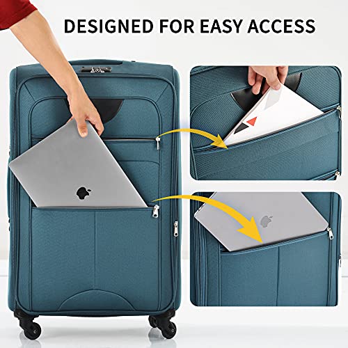 3 Piece Expandable Lightweight Luggage Set with Spinner Wheels 20" 24" 28" D5732