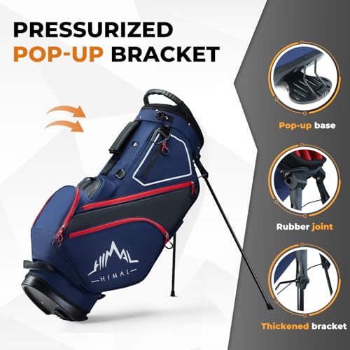 14 Way Dividers Golf Stand Bag Lightweight with Multiple Pockets, Dual Strap and Rain Cover Hood R602896