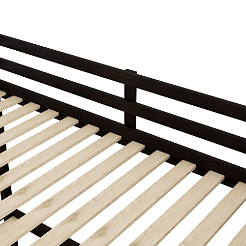 Twin-Over-Twin Wood Bunk Bed with Trundle and Storage Stairs (White) Y46337