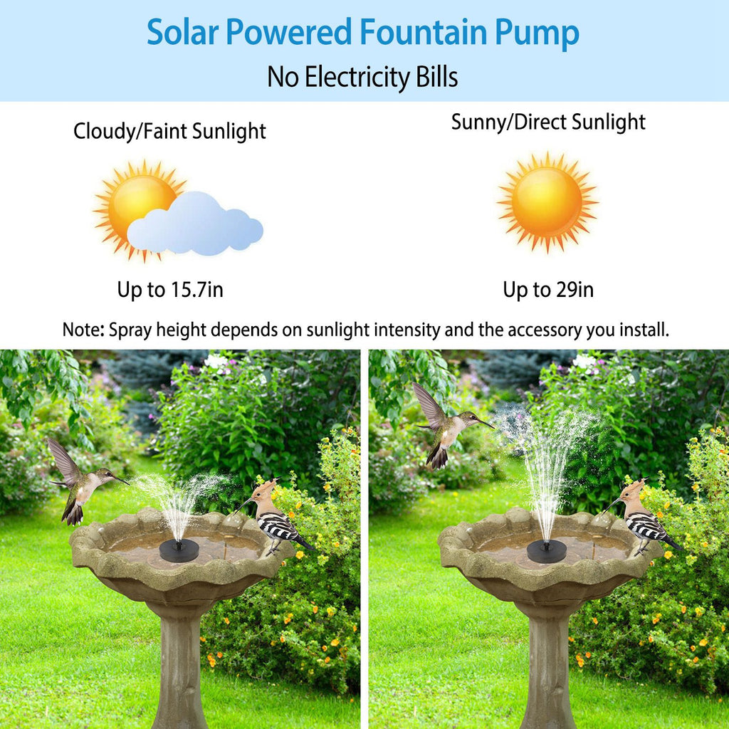 Solar Powered Fountain Pump With LED Lights 7 Nozzles V3237