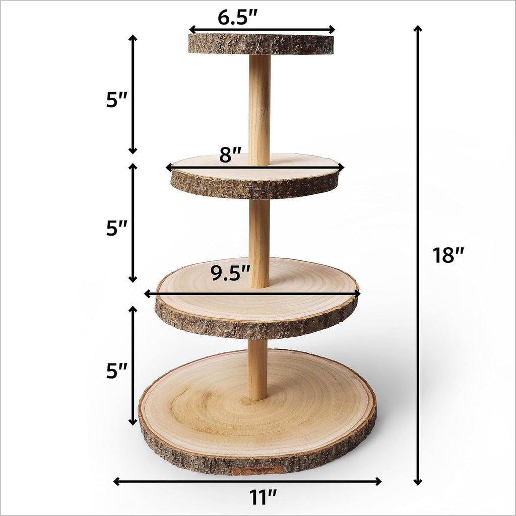 Wooden 4 Tier Rustic Cupcake Stand C167