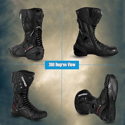 Motorbike Leather Boots Motorcycle Waterproof Shoes Armored Boot Protection Anti Slip Racing Sports R75648