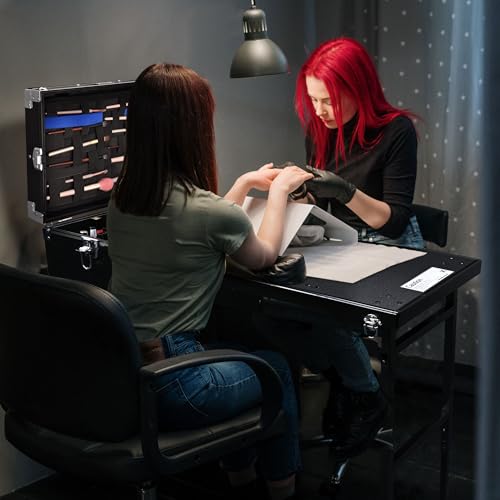 Black Rolling Manicure Table with 4 Drawers O75887
