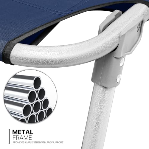 Navy Blue Folding Camping Cot with Storage Bag P5760