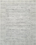 Grey & Ivory Striped Stain Resistant 8x10 Area Rug S8252