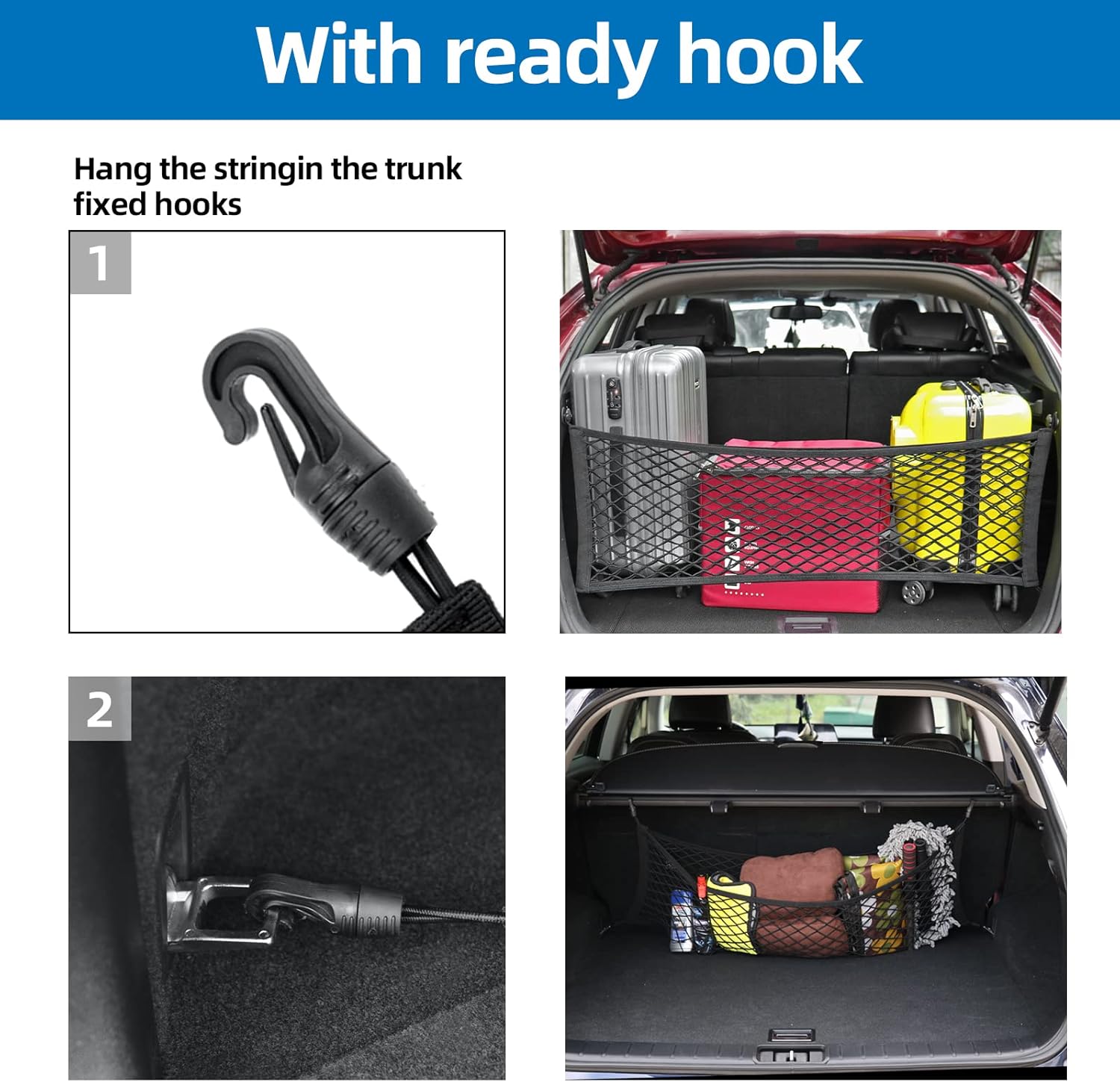 Double-Layer High Elastic Car Rear Cargo Net L843