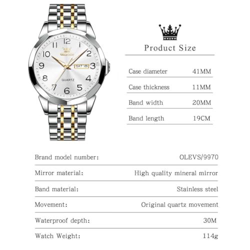 Two Tone Stainless Steel Diamond Analog Quartz Dress Wrist Watch T3386
