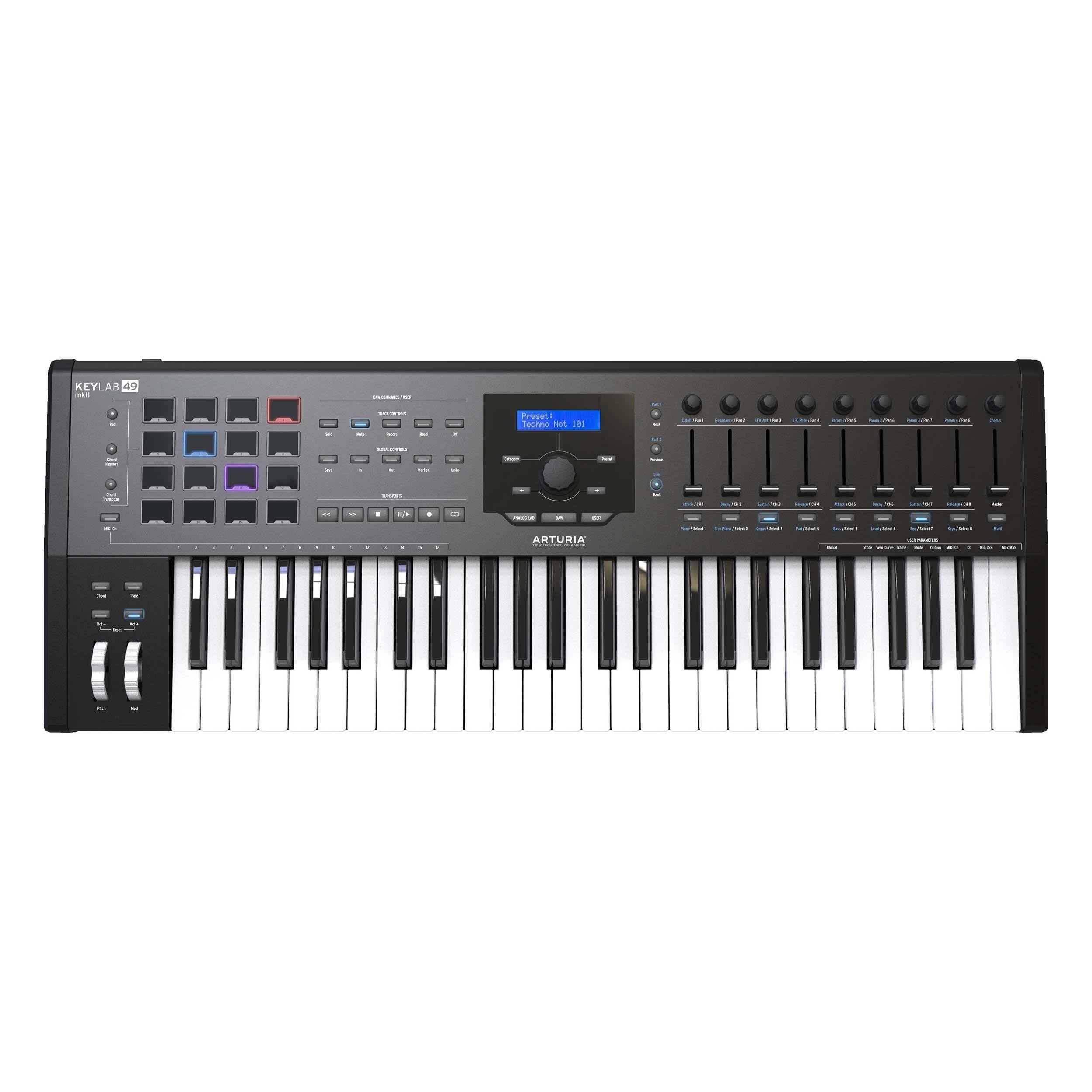 Black 49 Key Keyboard Controller R7323