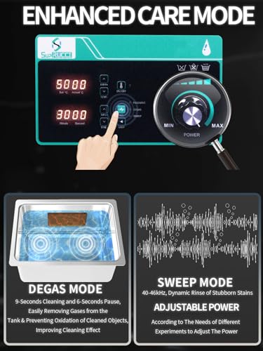 Ultrasonic Cleaner 3L with Adjustable Power, 120W Digital Timer and Heater O57503