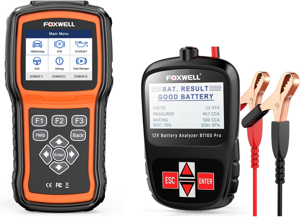 OBD2 Scanner with ABS Auto Bleed ABS SRS/Airbag Car Diagnostic Tool, 12V Car Battery Tester A171