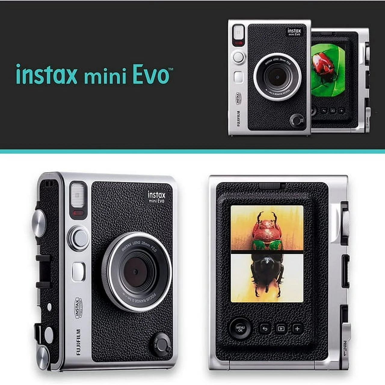 Black Instant Camera with Twin Pack Instant Film and 16GB microSD Card C564481