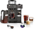 Black and Stainless Steel Espresso & Coffee System, 12-Cup Carafe, Built-in Frother D322402