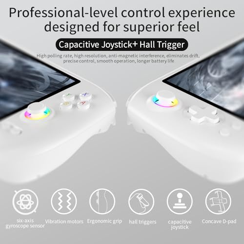Handheld Retro Gaming Console 5.48” AMOLED Display Android 14 8K TV Output Portable Video Game Console White 512G Y2120