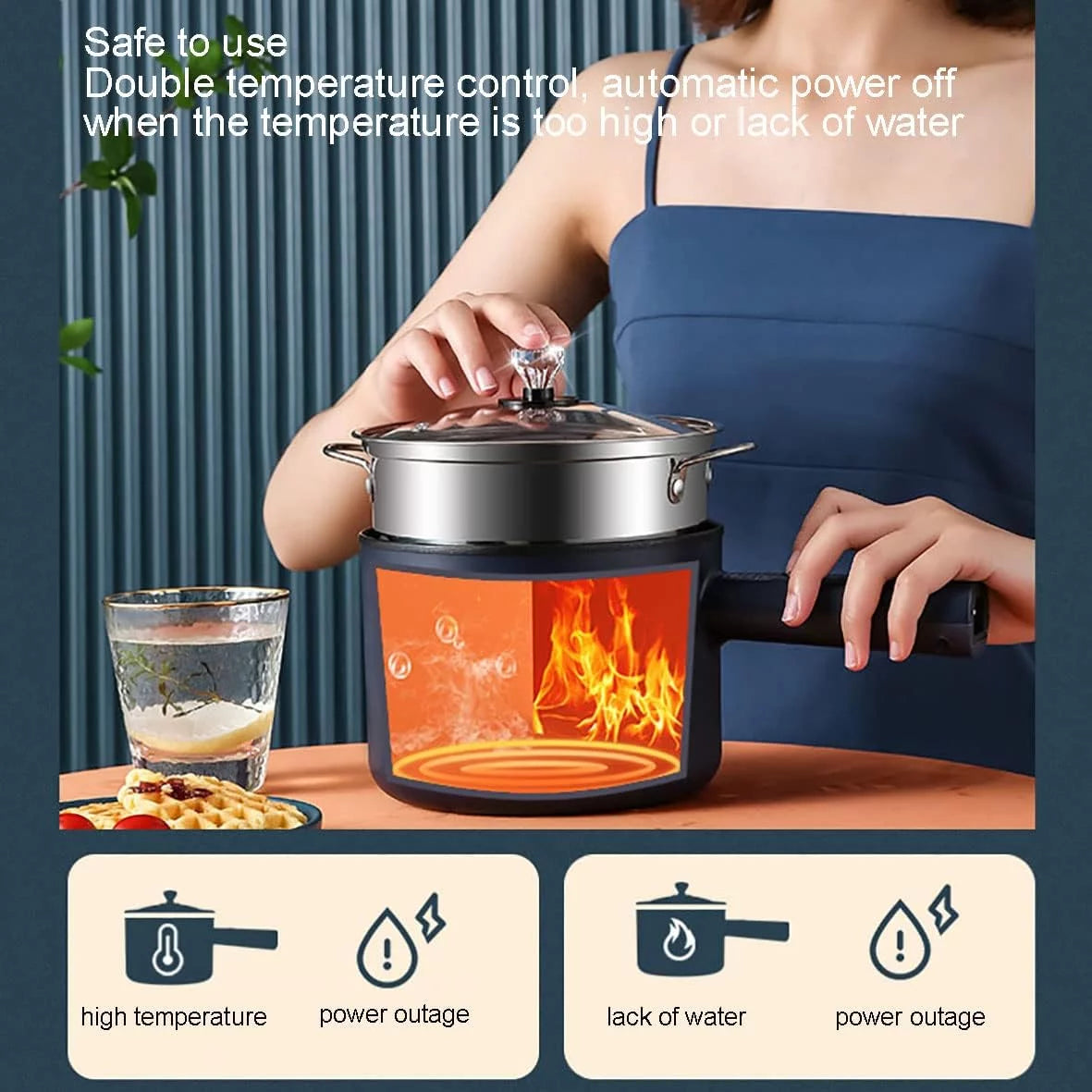 1.8L Non-Stick Electric Hot Pot N412