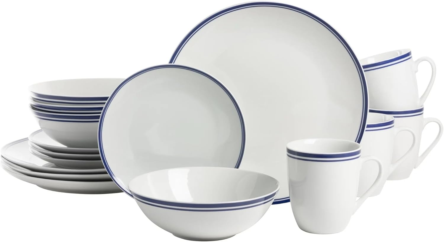 16-Piece Blue Ceramic Dinnerware Set C3497