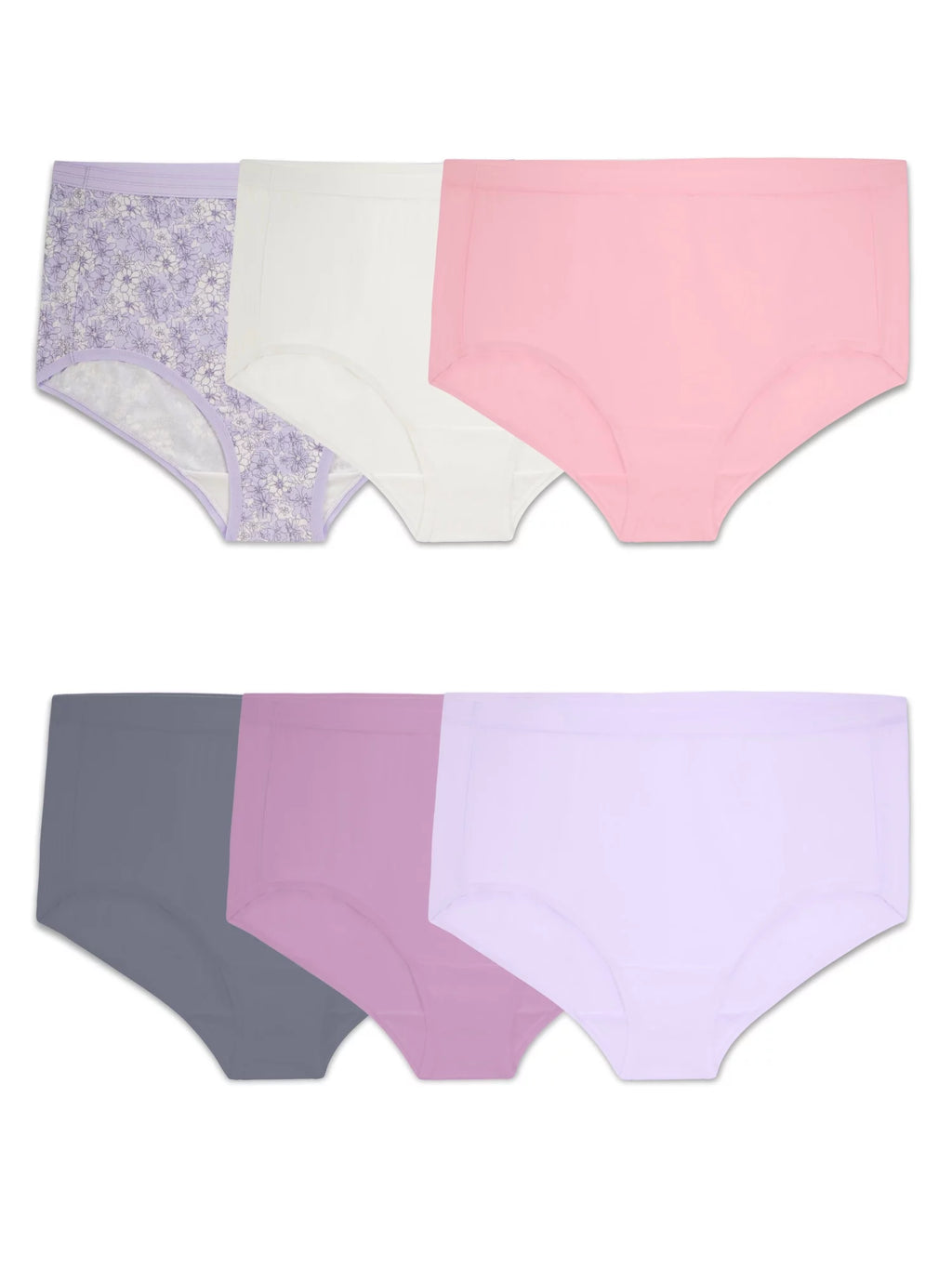 Women's Plus Size Microfiber Brief Underwear, 6 Pack U4643