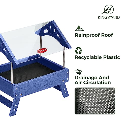 Brown Recycled Plastic Platform Bird Feeder, 5 LBS Large Capacity L52907