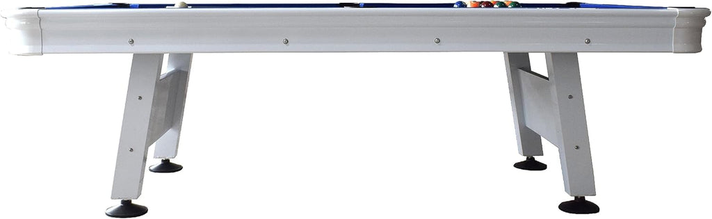 White 8-ft Outdoor Pool Table with Aluminum Frame and Waterproof Felt N429068