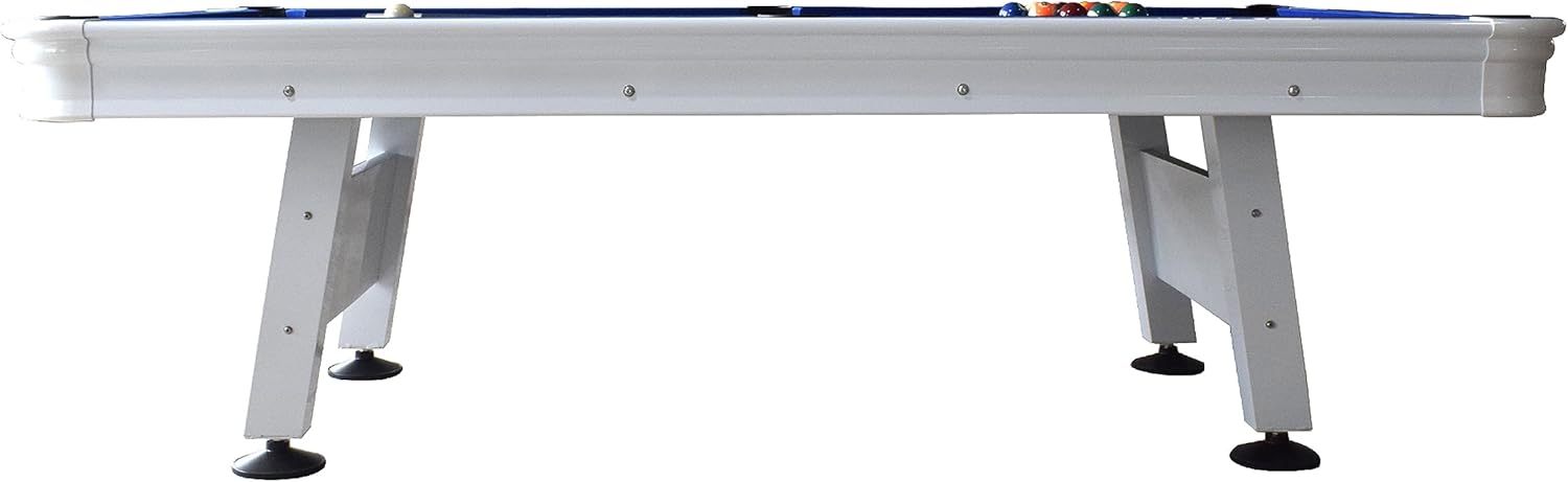 White 8-ft Outdoor Pool Table with Aluminum Frame and Waterproof Felt N429068