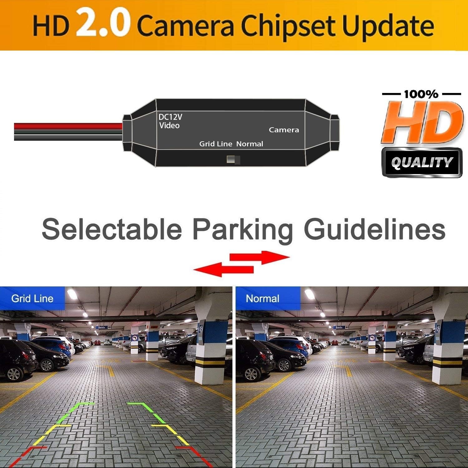 Rear Reversing Backup Camera License Plate Camera Night Vision IP68 Waterproof W824