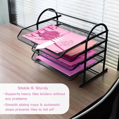 Black 5 Tier Mesh Desktop Letter Trays R647978
