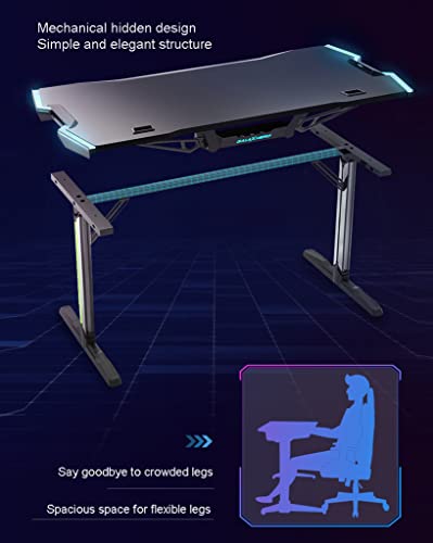 Black Gaming Desk with LED Lights B59678