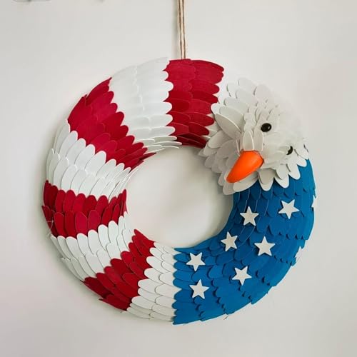 Patriotic Wreath with Red White Blue E626