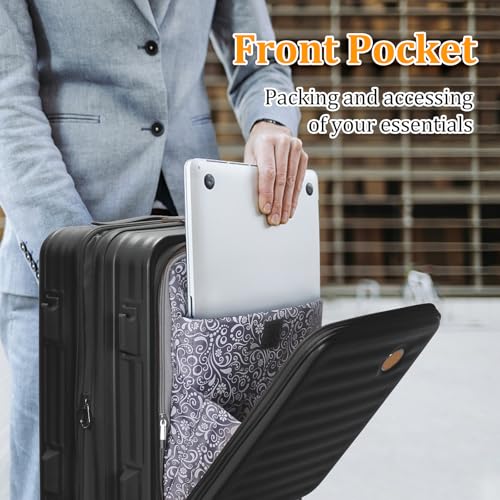 Orange 4 Piece PC Hardside Expandable Luggage Set with Spinner Wheels and TSA Lock O8699