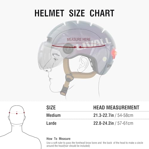 Smart Bike Helmet with LED Lights & Removable Visor G14670