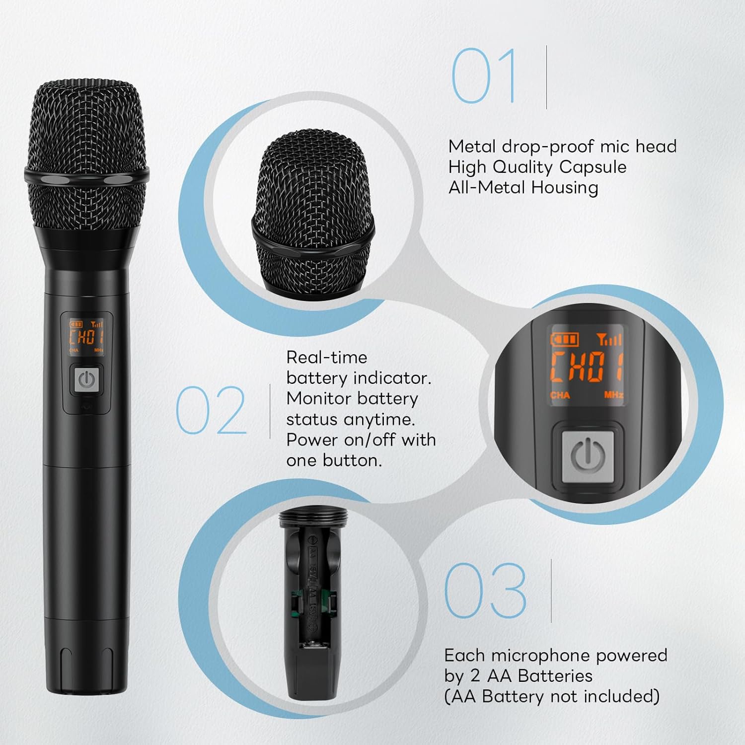 Metal Dual Wireless Microphone System V231