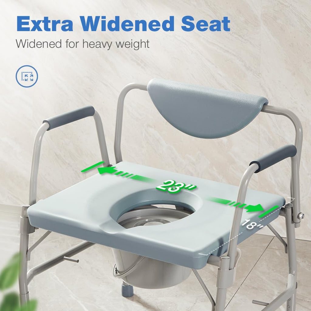 3 in 1 Bariatric Commode Chair with Extra Wide Seat I90189