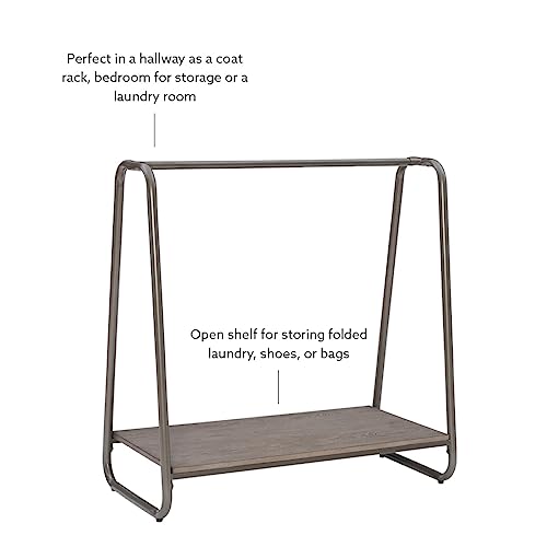 Short Pewter Wooden Clothing Rack J20267