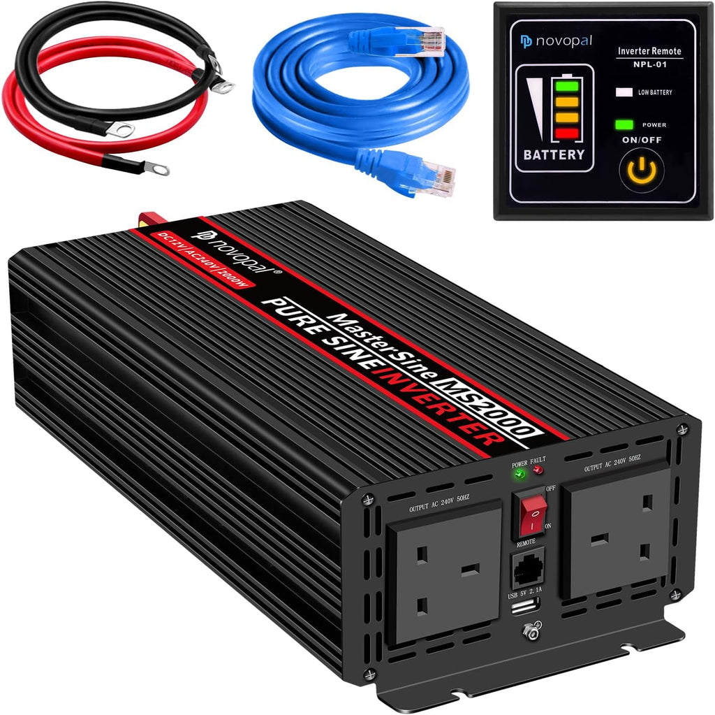 2000 Watt 24V DC to 110V AC Pure Sine Wave Power Inverter P358990