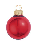 Red 28ct Glass Christmas Ball Ornaments J586