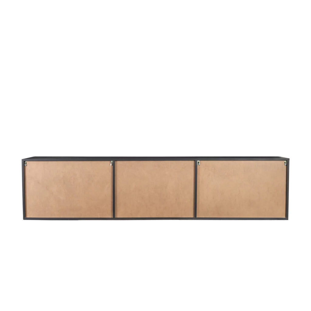 Floating TV Stand with Shelf and Clamshell Doors H1027