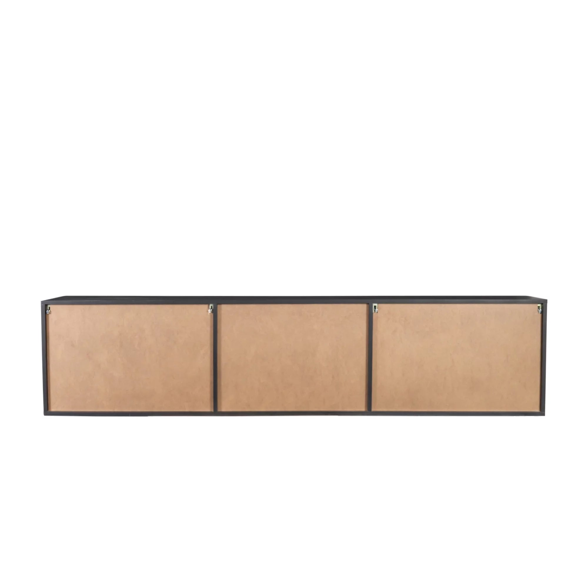 Floating TV Stand with Shelf and Clamshell Doors H1027