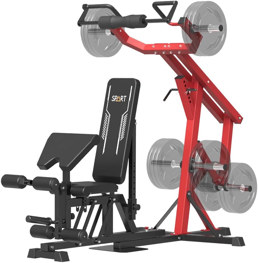 Red Multifunctional Strength Training Station with Multi Bench Press P339172