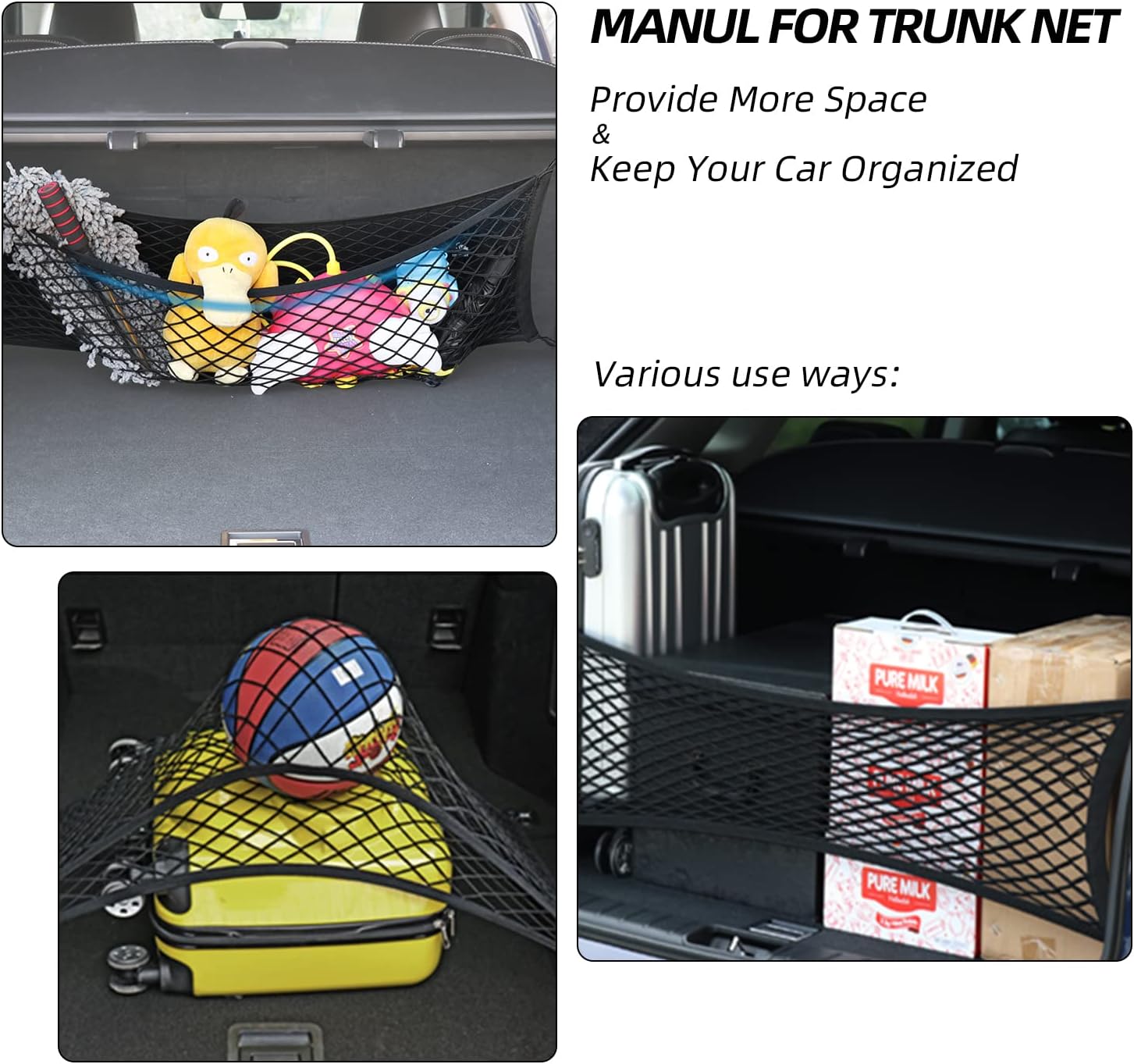 Double-Layer High Elastic Car Rear Cargo Net L843