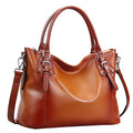 Genuine Leather Tote Shoulder Bag Satchel Purse Top Handle Hobo Crossbody Purse G6456