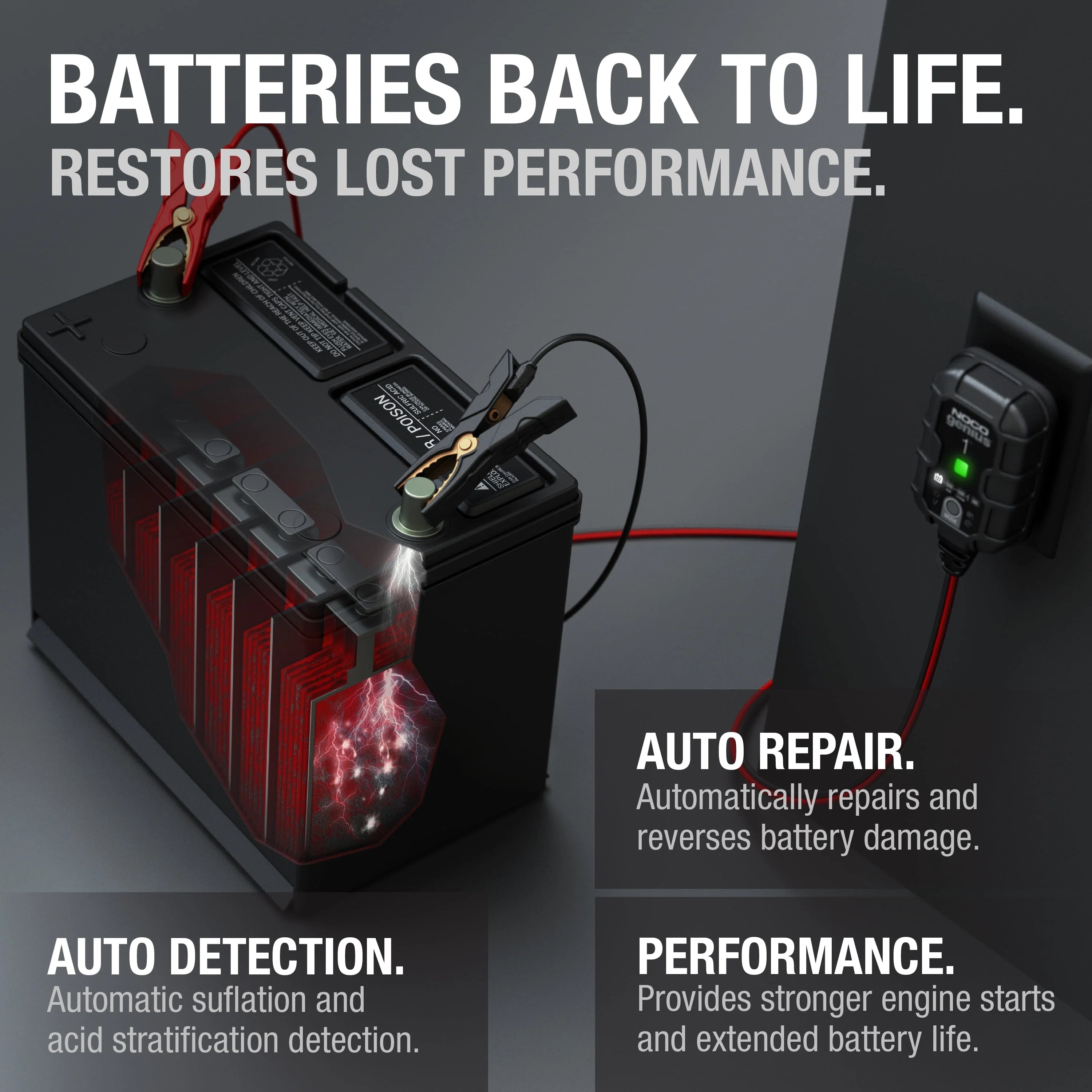 6V/12V 1A Smart Battery Charger and Maintainer I273259