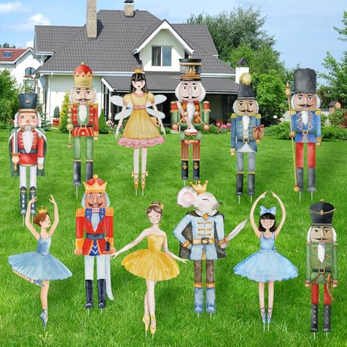 12 Pcs Christmas Nutcracker Yard Signs with Stakes C649