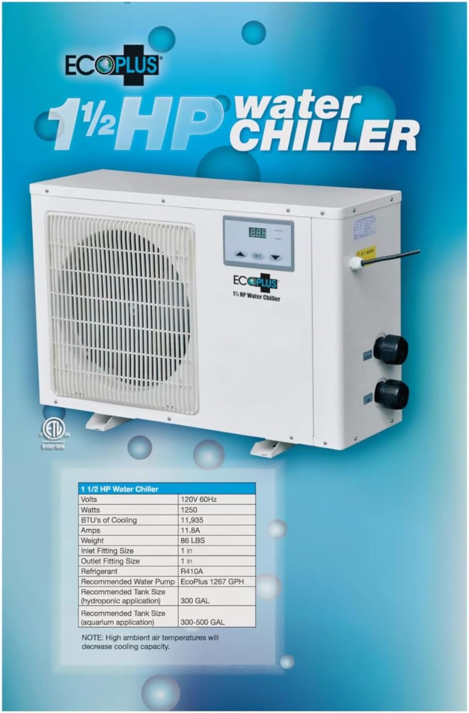 1 ½ HP Water Chiller B329