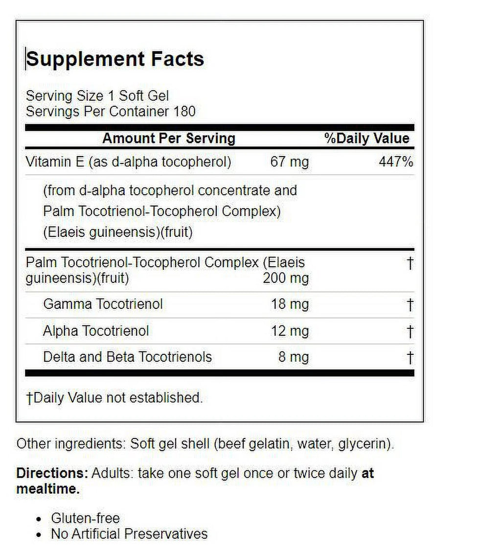180 Softgels Vitamin E Z98170