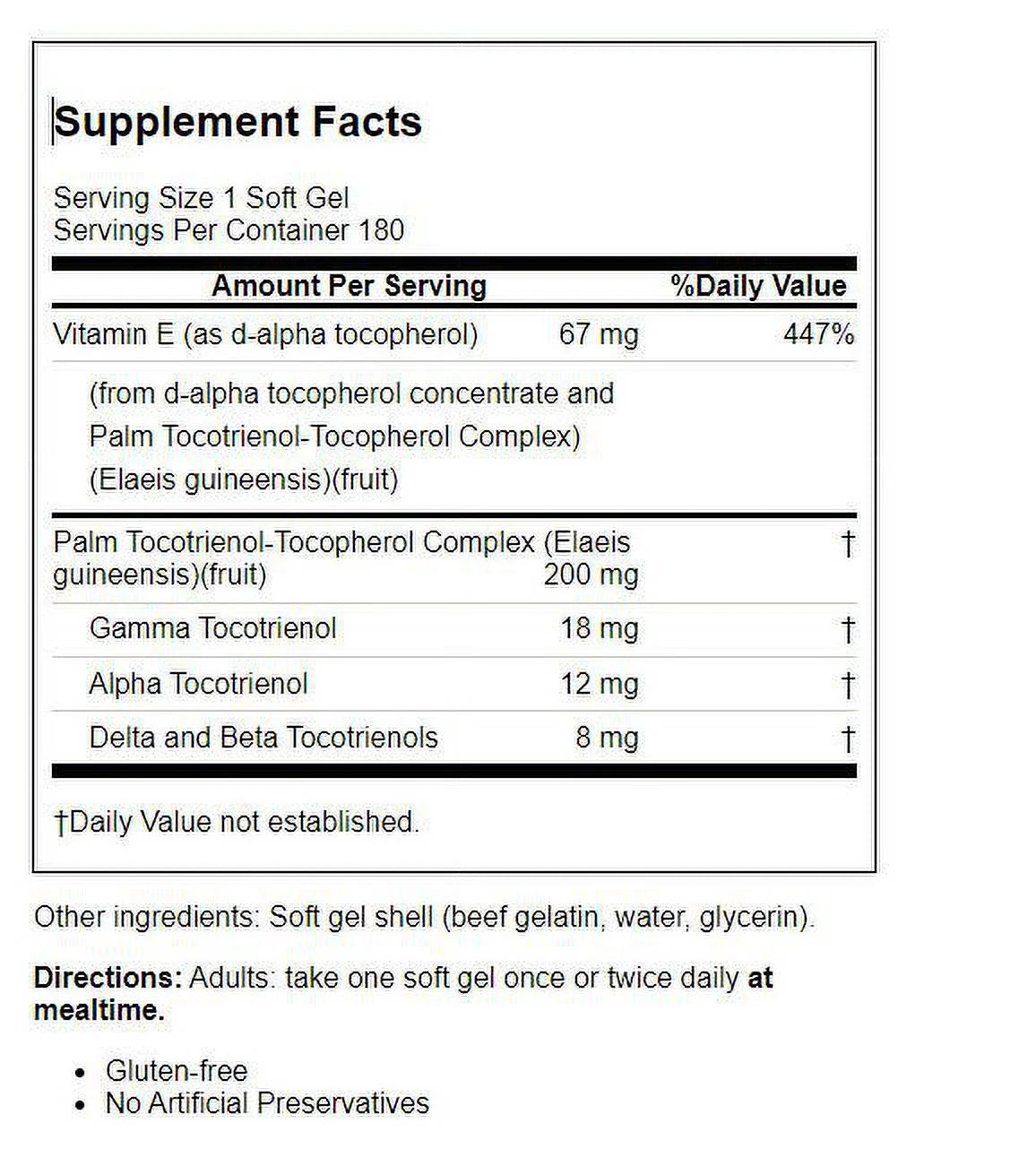 180 Softgels Vitamin E Z98170