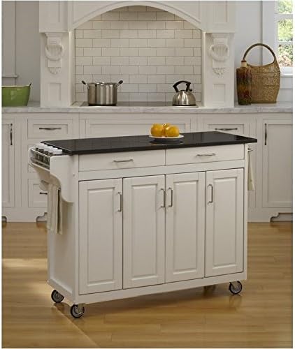 White Stainless Top Kitchen Cart K959525