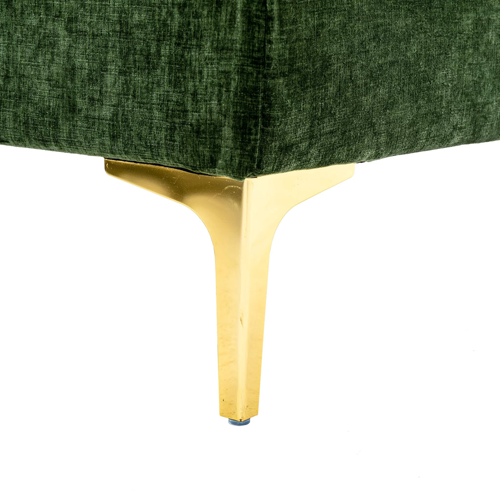 Velvet Sectional Sofa with Golden Metal Legs Y773