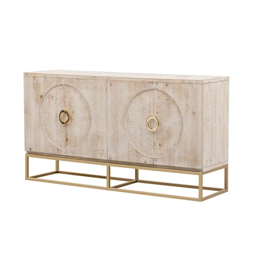 Beige 4 Door Wood Sideboard Cabinet O605
